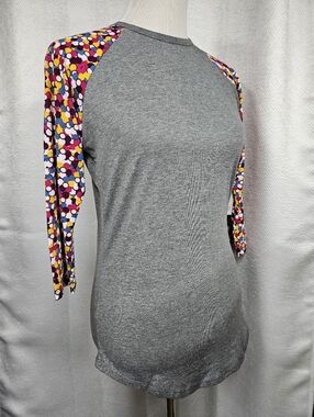 LuLaRoe Randy XS Heather Gray Raglan T Top Shirt